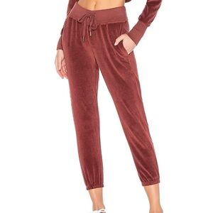 NSF Women's Velour Track Joggers in Rust